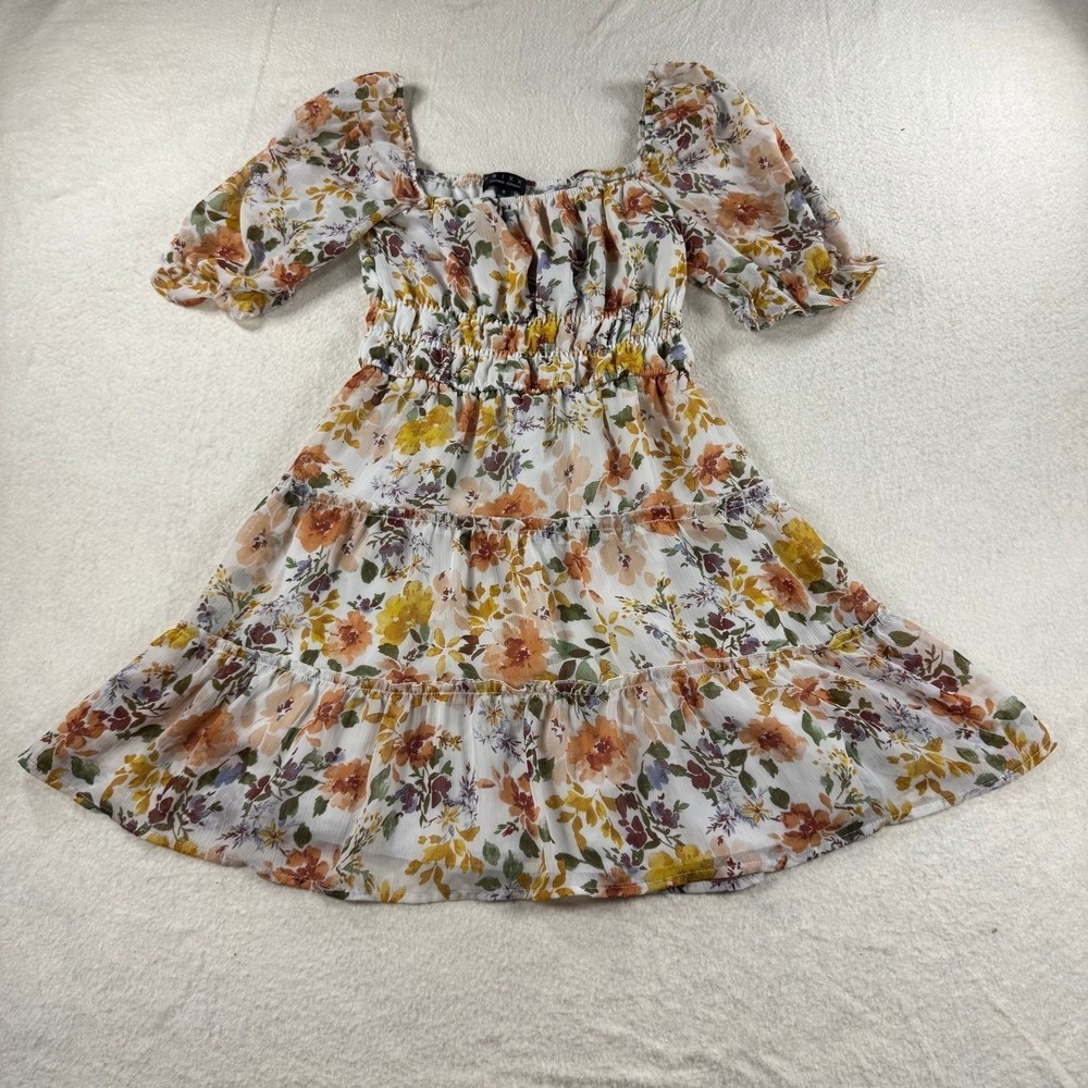 Trixx Clothing‎ Company Floral Mini Dress Womens Small Multicolor Excellent Puff